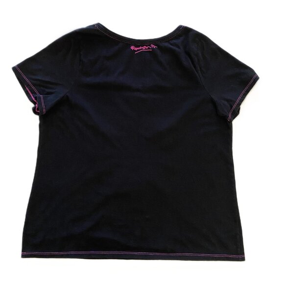 Lane Bryant Vibrant Pineapple Graphic Black T-Shirt - Picture 6 of 13